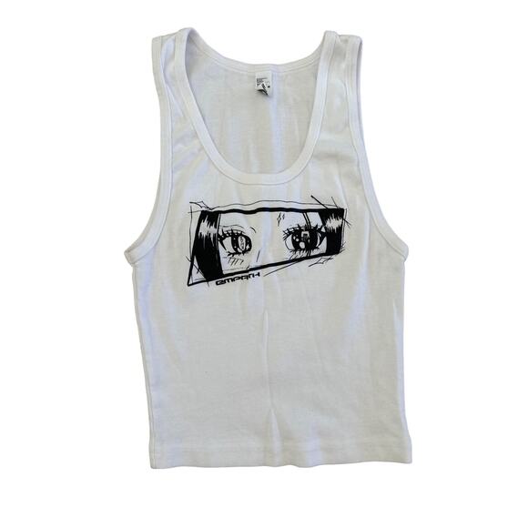 No Brand - Empath Anime Graphic Sleeveless Tank in White & Black - Picture 1 of 2